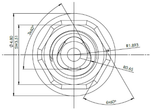 Verbindung P6 - technische Zeichnung