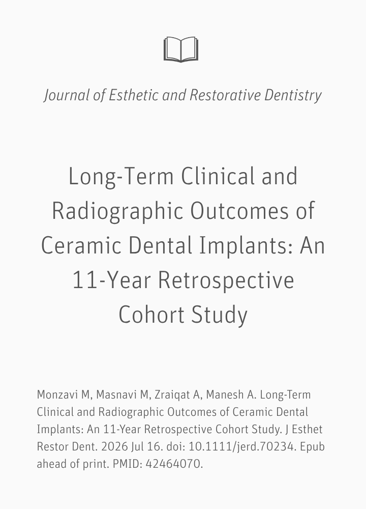 Résultats cliniques et radiographiques à long terme des implants dentaires en céramique : une étude de cohorte rétrospective sur 11 ans