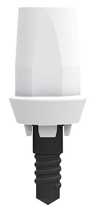 Systembild ZERAMEX® XT Abutment in weiss mit VICARBO® Schraube in schwarz