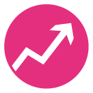 ZERAMEX® Logo - weisser Erfolgspfeil zeigt nach oben auf pinkem Hintergrund