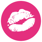 ZERAMEX® Logo küssender Mund in weiss und pink